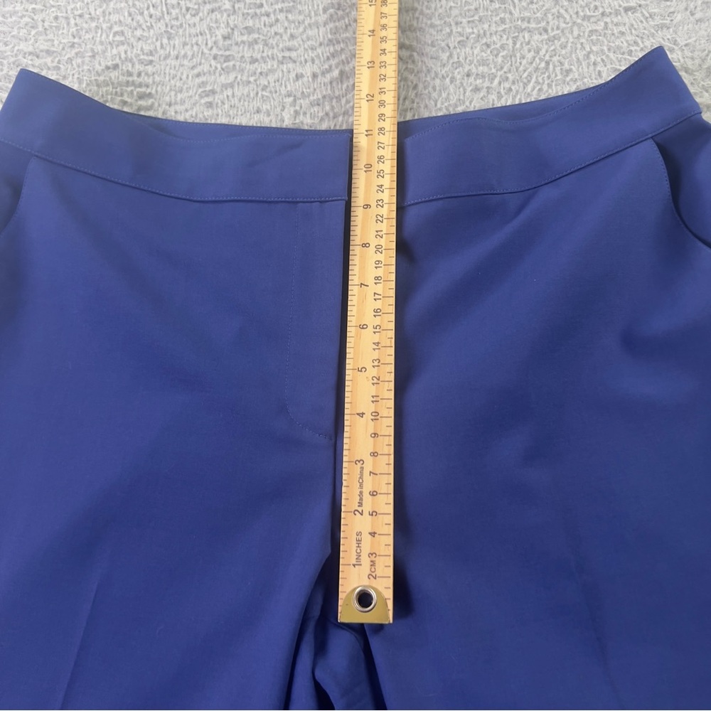St John Pants Womens 10 Blue Straight Leg Lightweight Preppy Casual Pockets - Picture 4 of 8